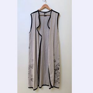 Sleeveless Linen Jacket Vest